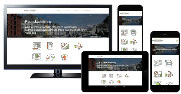 Nye nettsider til Økonomi & Regnskap AS Design, søkemotoroptimalisering, kontaktskapende og responsivt design.
