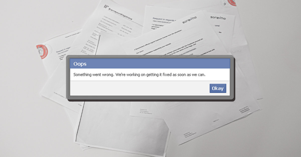Mistet tilgang til Facebook siden din
